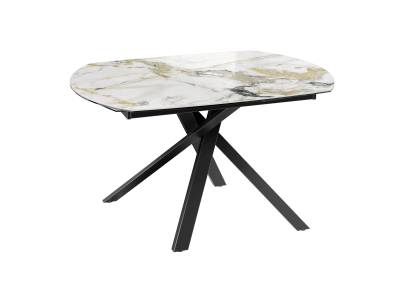 KHEOPS - Table plateau céramique 2 allonges escamotables...