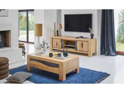 LEGEND - Meuble TV 2 portes 1 niche 2 finitions
