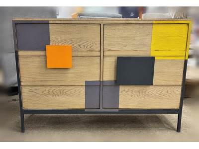DESTOCKAGE - Commode chêne 2 portes 2 tiroirs