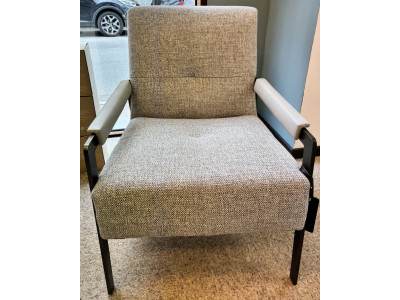 DESTOCKAGE - Fauteuil tissu et cuir 2