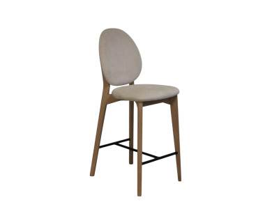 ALVA - Tabouret chêne massif tissu
