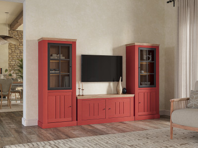 COSY - Meuble TV 2 portes chêne massif 2