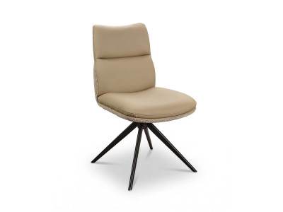 EVA - Chaise cuir et tissu 6 coloris