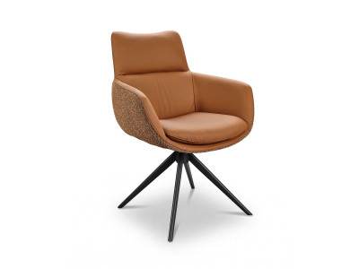 EVA - Fauteuil cuir et tissu 6 coloris