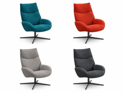 DAHLIA - Fauteuil relax pivotant tissu 7 coloris 2