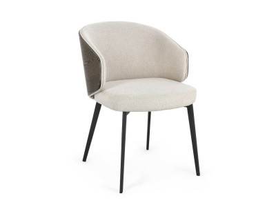 KINSLEY - LOT 4 chaises tissu 2 coloris