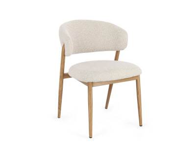 CASSANDRA - LOT 4 Chaises tissu piètement métal 5 coloris