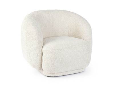 TECLA NATUREL - Fauteuil tissu bouclé