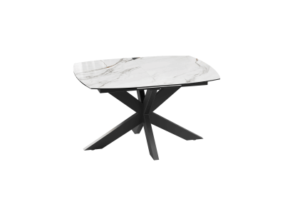 PHOENIX - Table plateau céramique 1 allonge pieds métal... 2