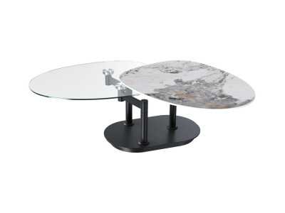 OLETTA - Table basse céramique rotative 2 finitions