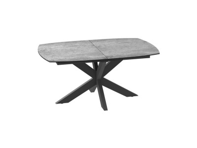 PHOENIX - Table plateau céramique 1 allonge pieds métal...
